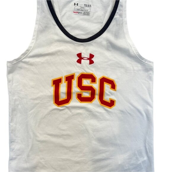 Under Armour USC Trojans Youth Tank Top Size Large Trojans Heat Gear Racerback - Picture 2 of 7